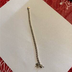 18 kt ( 925 Italy gold ) / Elegant Silver Tennis Bracelet with dragonfly